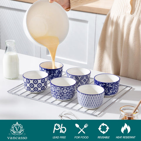 Vancasso Selene ramekins are microwave-safe for quick reheating and cooking.