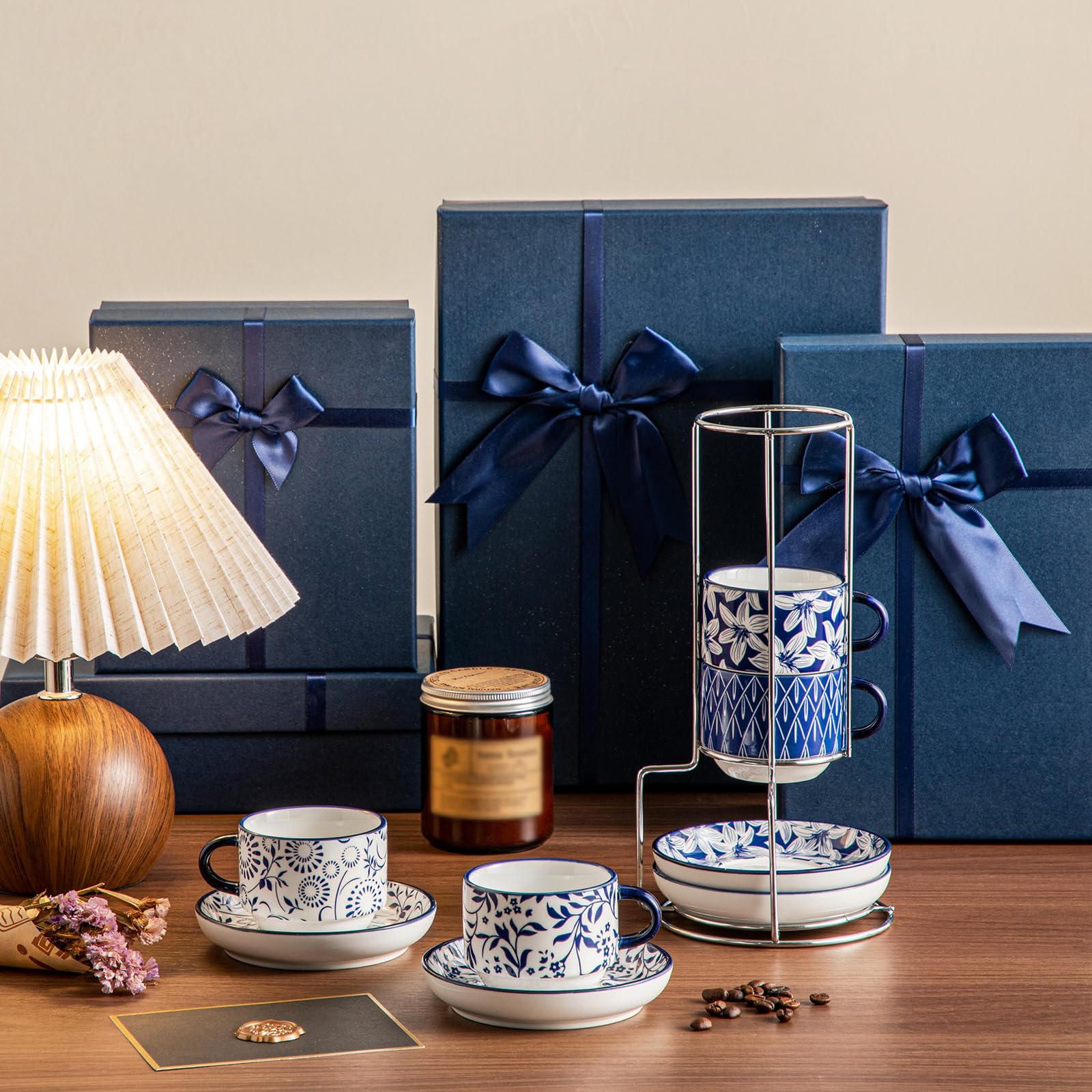 Vancasso Selene vintage blue design enhances home coffee rituals