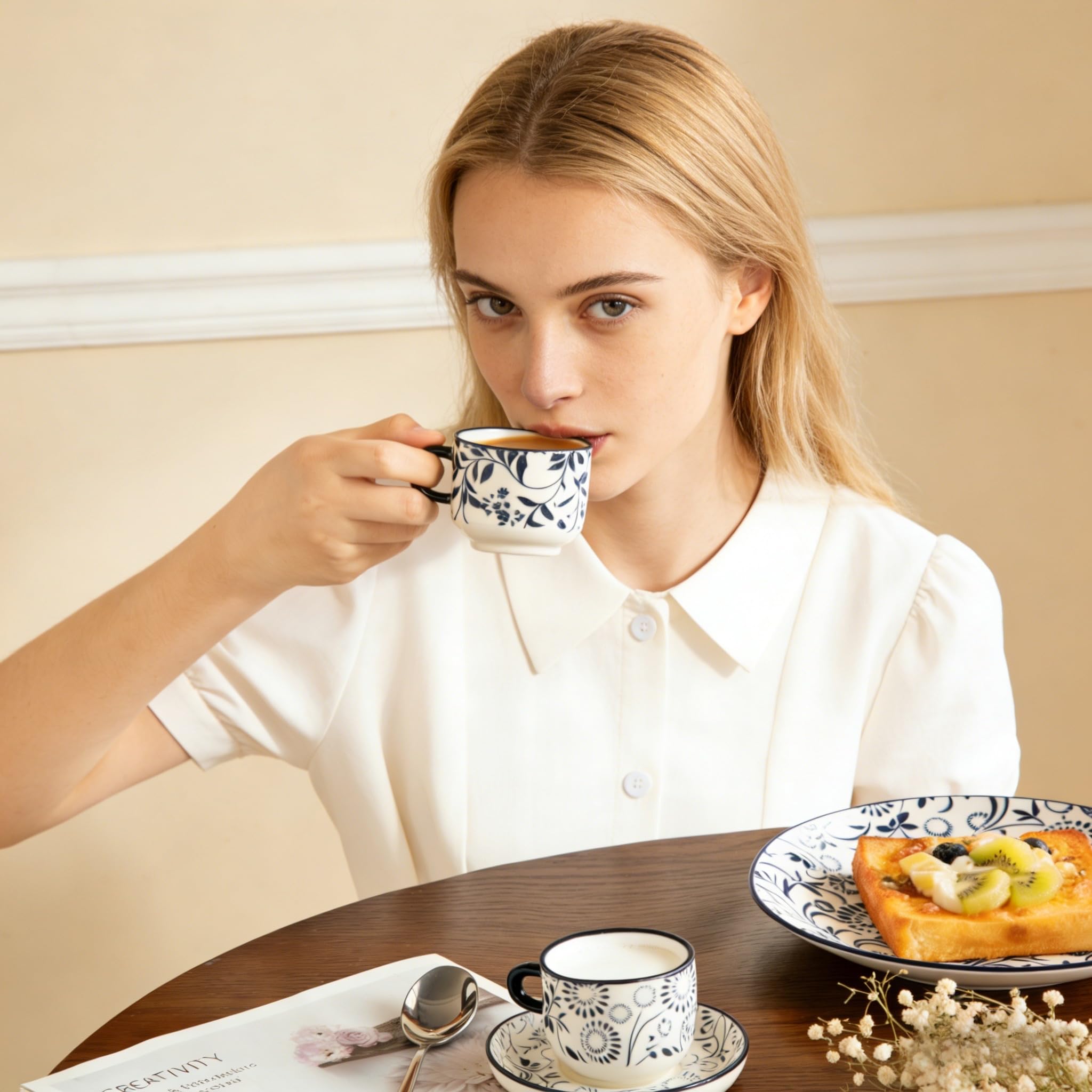 Vancasso Selene vintage blue glaze adds timeless charm