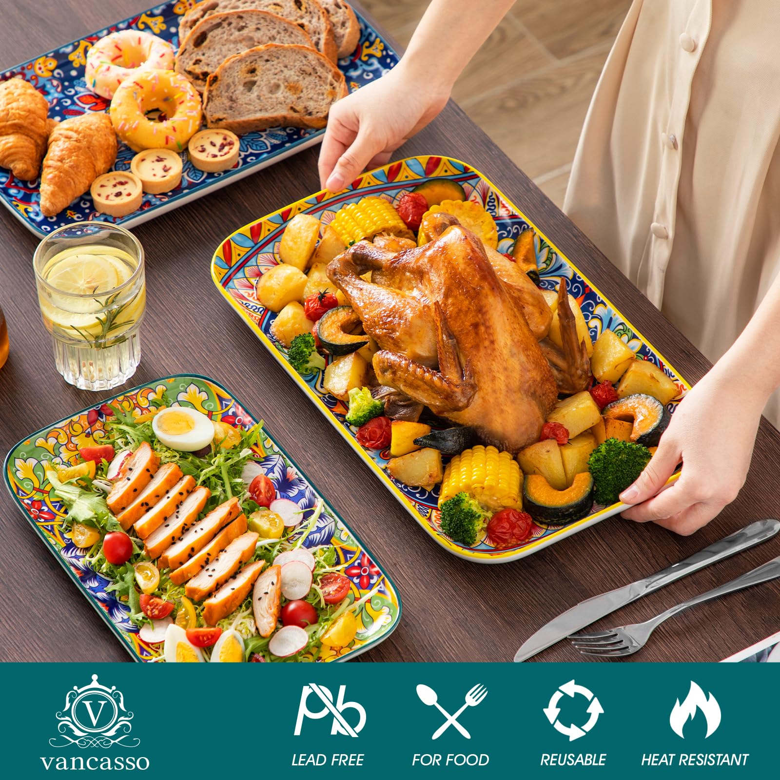 Vancasso small rectangular 12inch platter perfect for desserts and bite sized treats