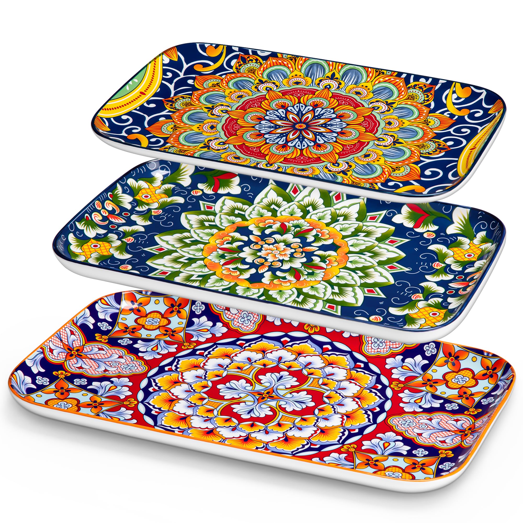Vancasso large 16-inch serving platter with vibrant Bohemian design for main dishes.