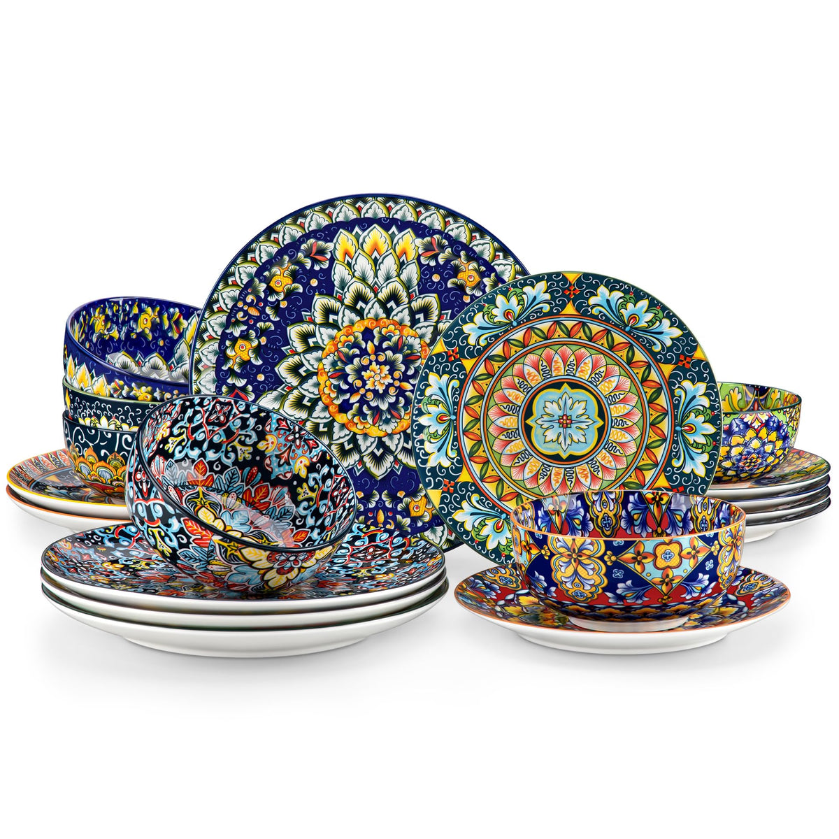 Vancasso SIMI boho dinner plate 10.5 inches with vibrant pattern for stylish dining