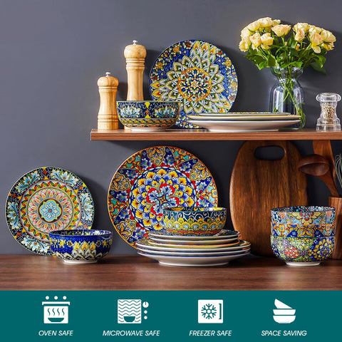 Vancasso SIMI boho dishware on table elevates everyday meals
