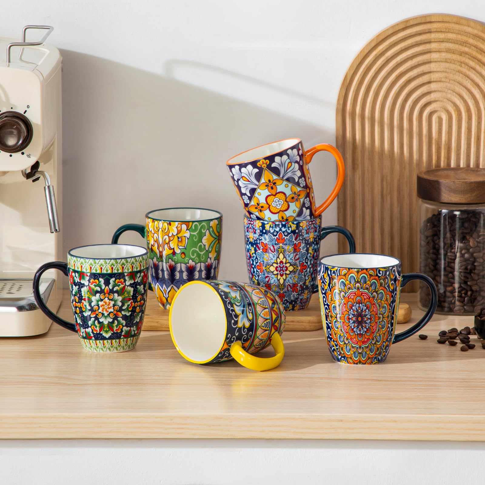 Vancasso SIMI boho-kitchen-decor-mug adds artisanal flair to any shelf.