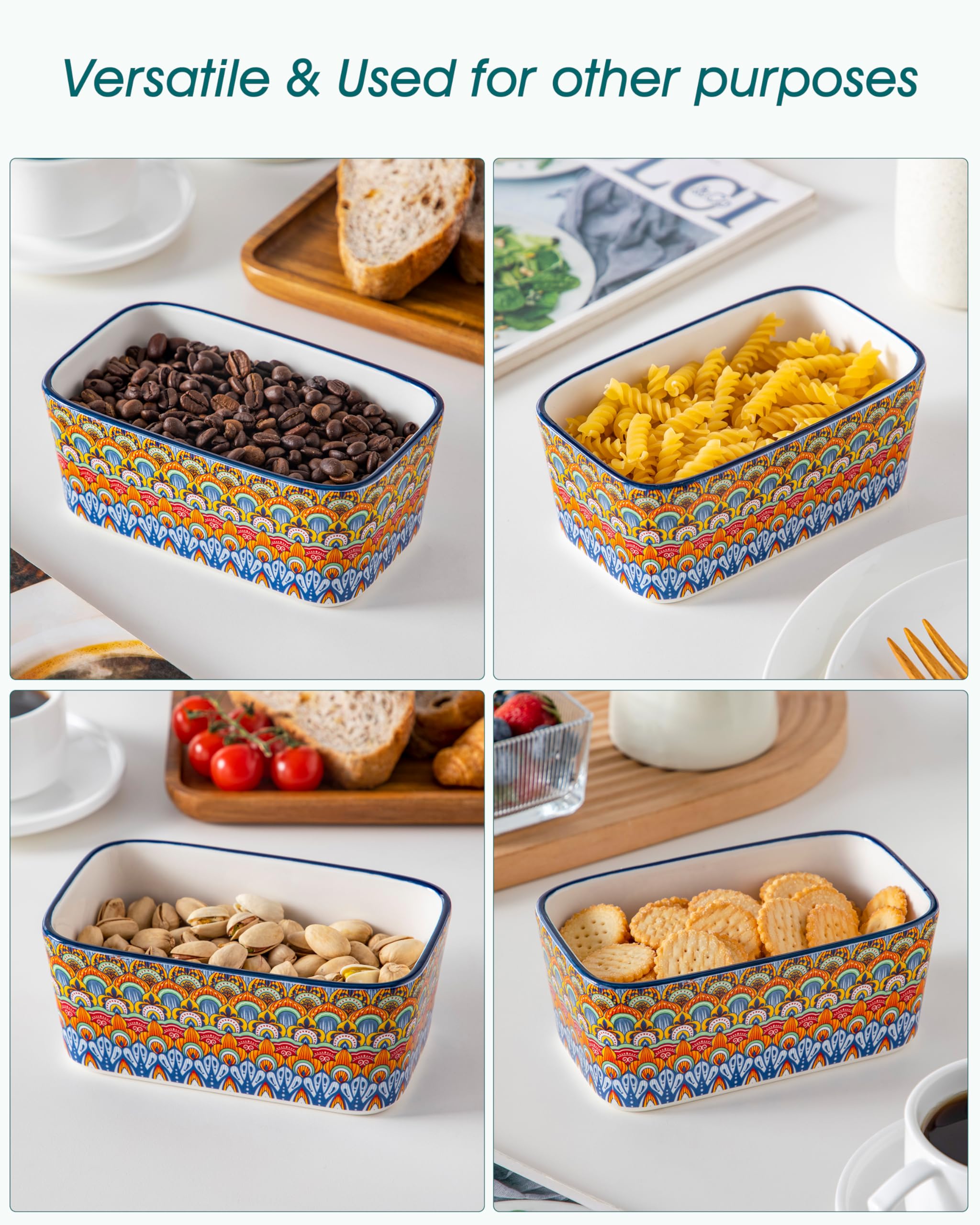 Vancasso SIMI butter dish includes a built-in knife groove for easy prep.