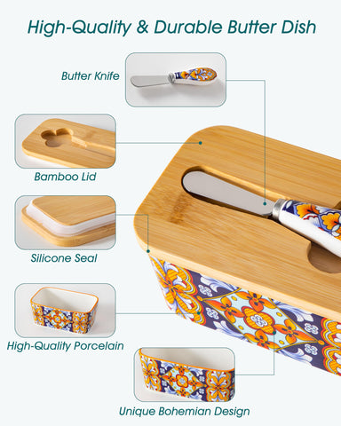 Vancasso SIMI butter dish in different bohemian patterns