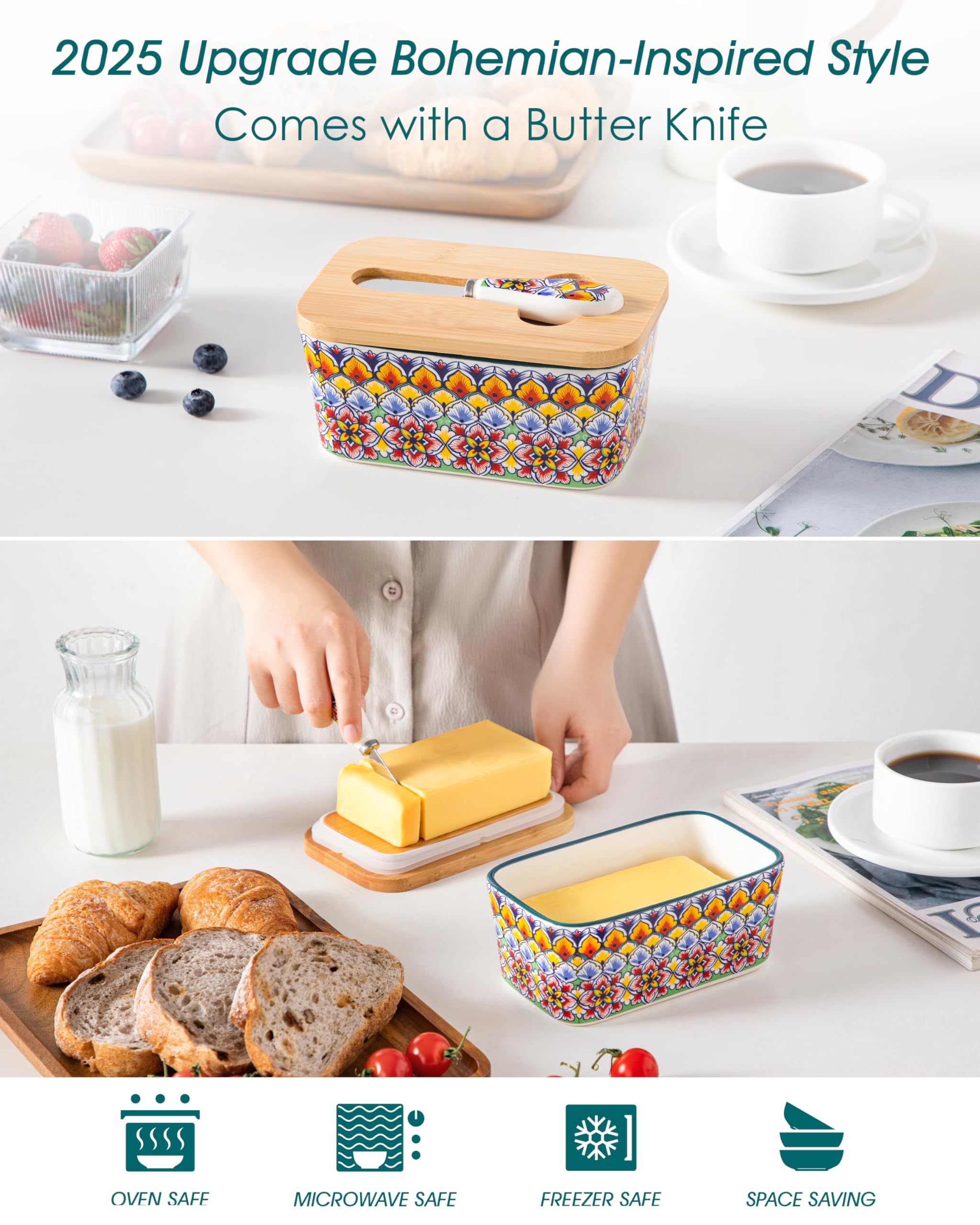 Vancasso SIMI bamboo lid seal with silicone ring for fresh storage.