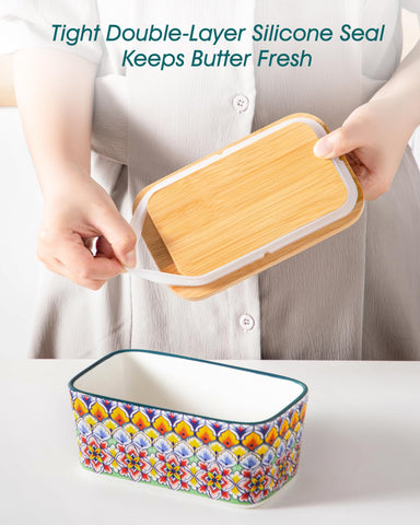 Vancasso SIMI butter dish stores cheese, nuts, or fruit.