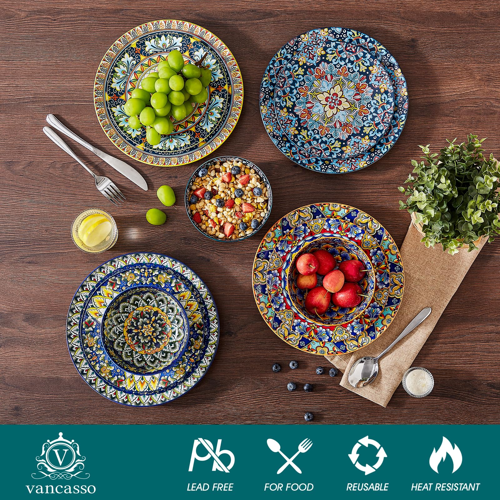 Vancasso SIMI cereal bowl 28 oz highlights ample servings and smooth glaze