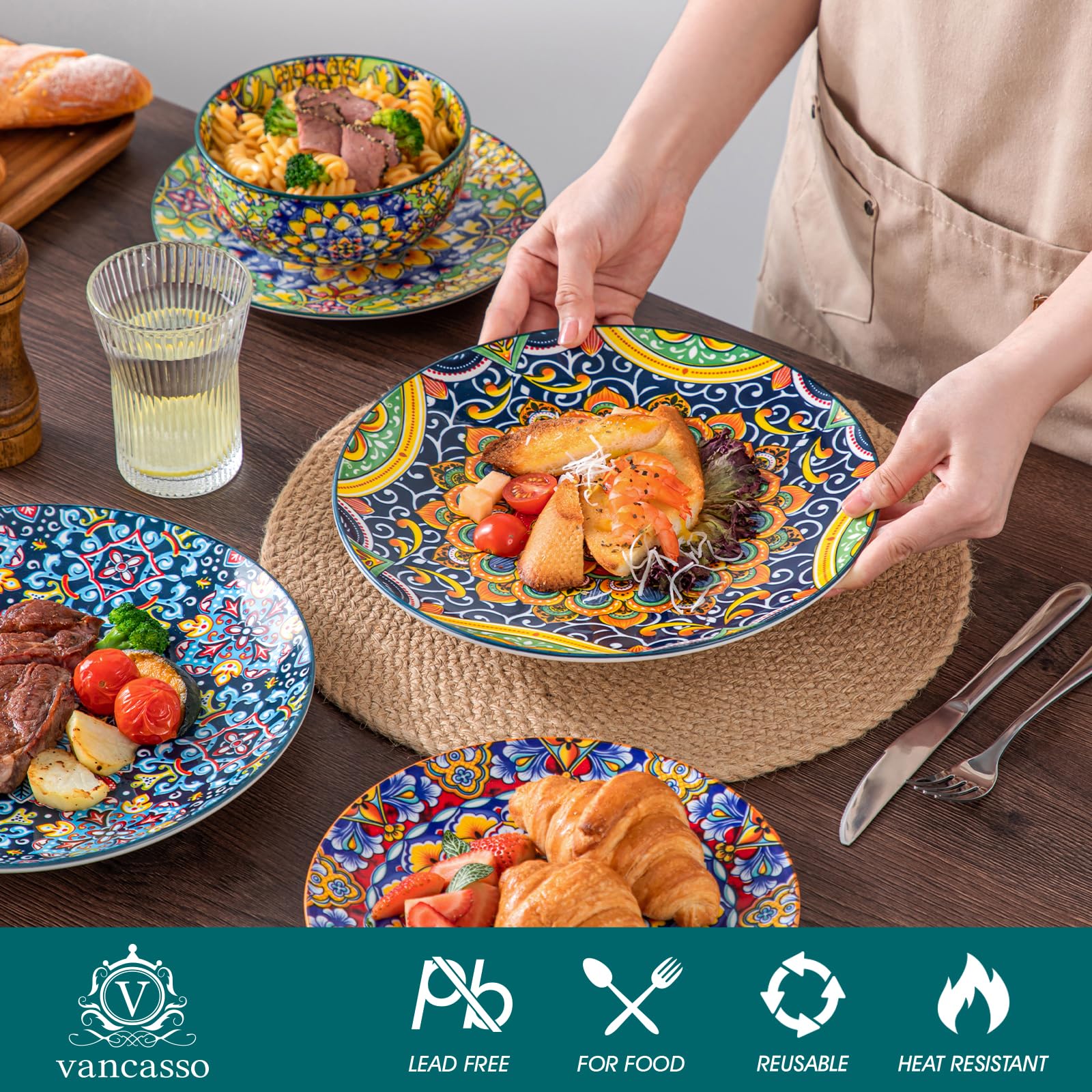 vancasso SIMI cereal bowls in glossy finish for versatile servings