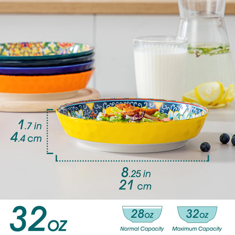 Vancasso Simi colorful salad bowls showcasing lively patterns for festive table settings.