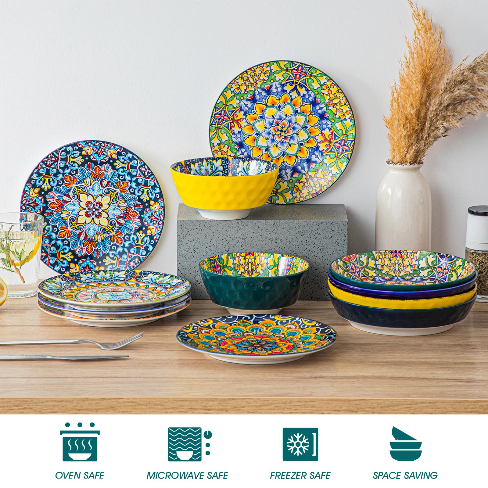 Vancasso Simi plates in dishwasher highlight easy cleaning after meals.