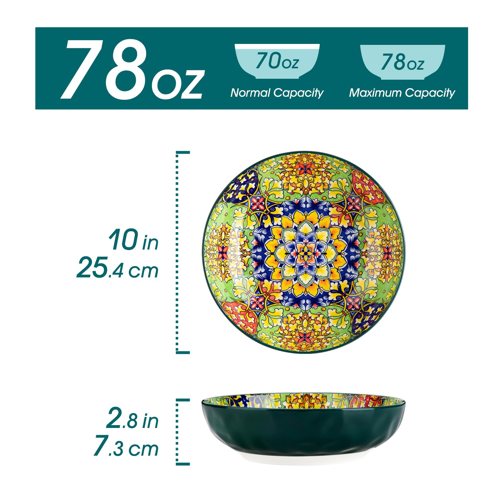 Vancasso Simi green bowls side view highlighting durable glaze and sturdy form
