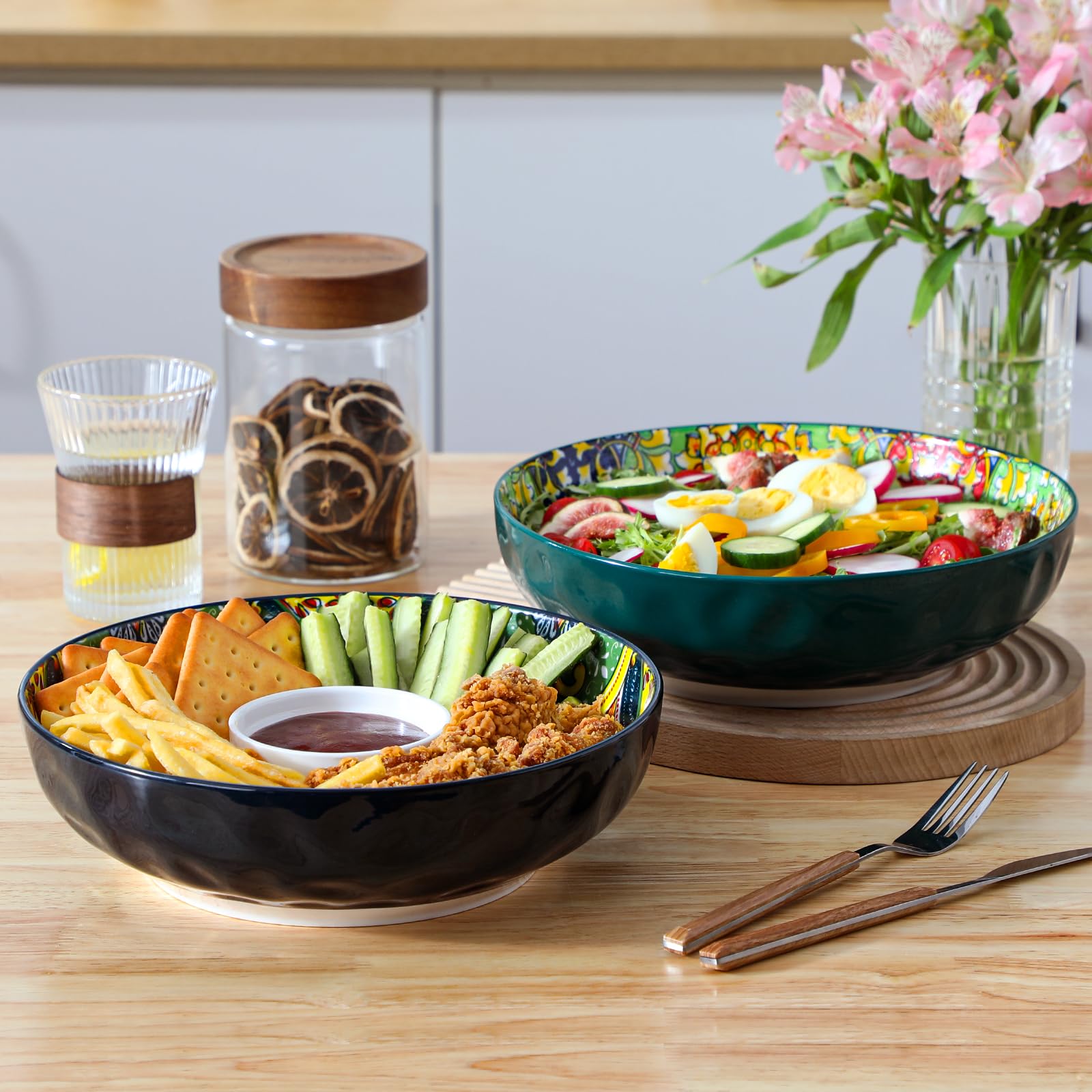 Vancasso Simi bowls with glossy glaze, microwave-safe for quick reheating