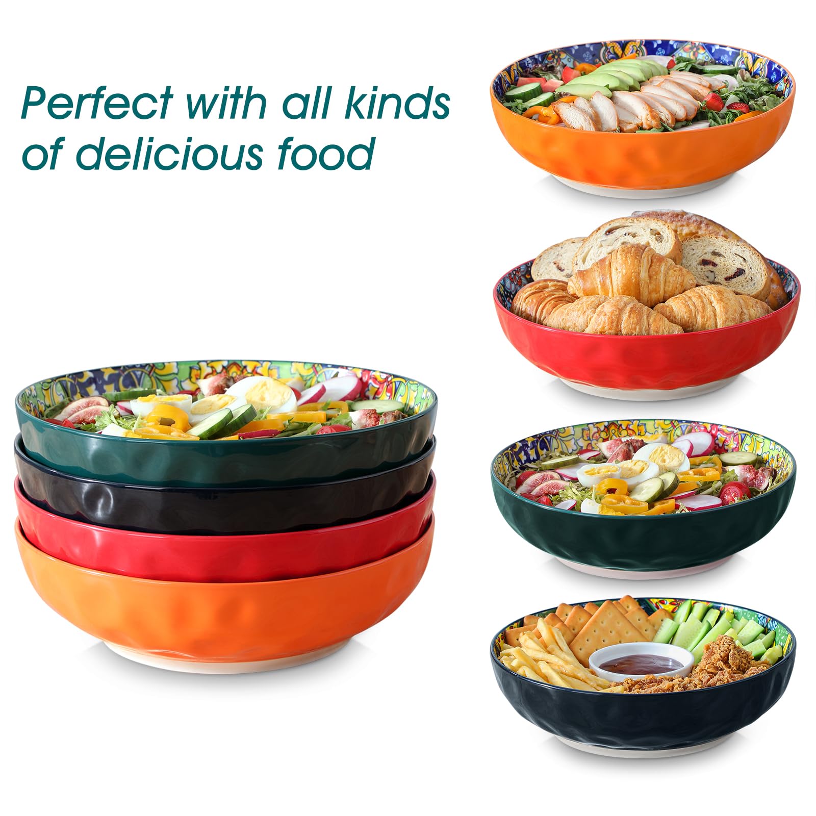 Vancasso Simi large serving bowls displayed as wall decor for Boho flair