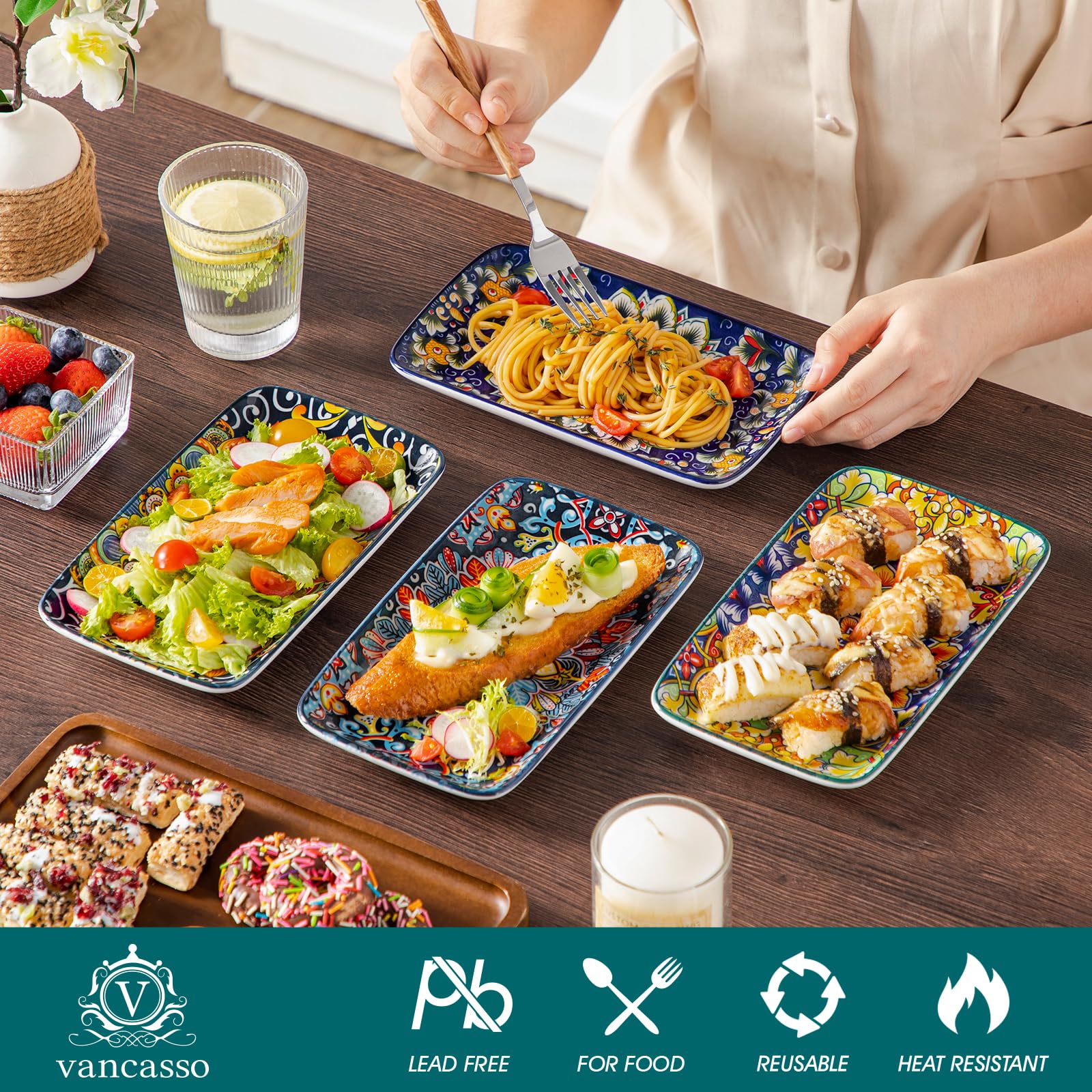 Vancasso Simi microwave-safe plate for reheating meals with style.
