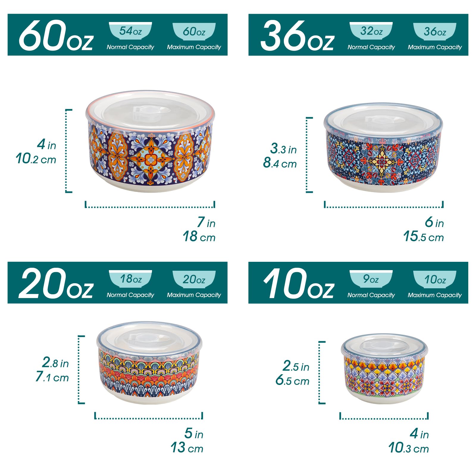 Vancasso SIMI 36oz bowl with lid, perfect for sauces and sides