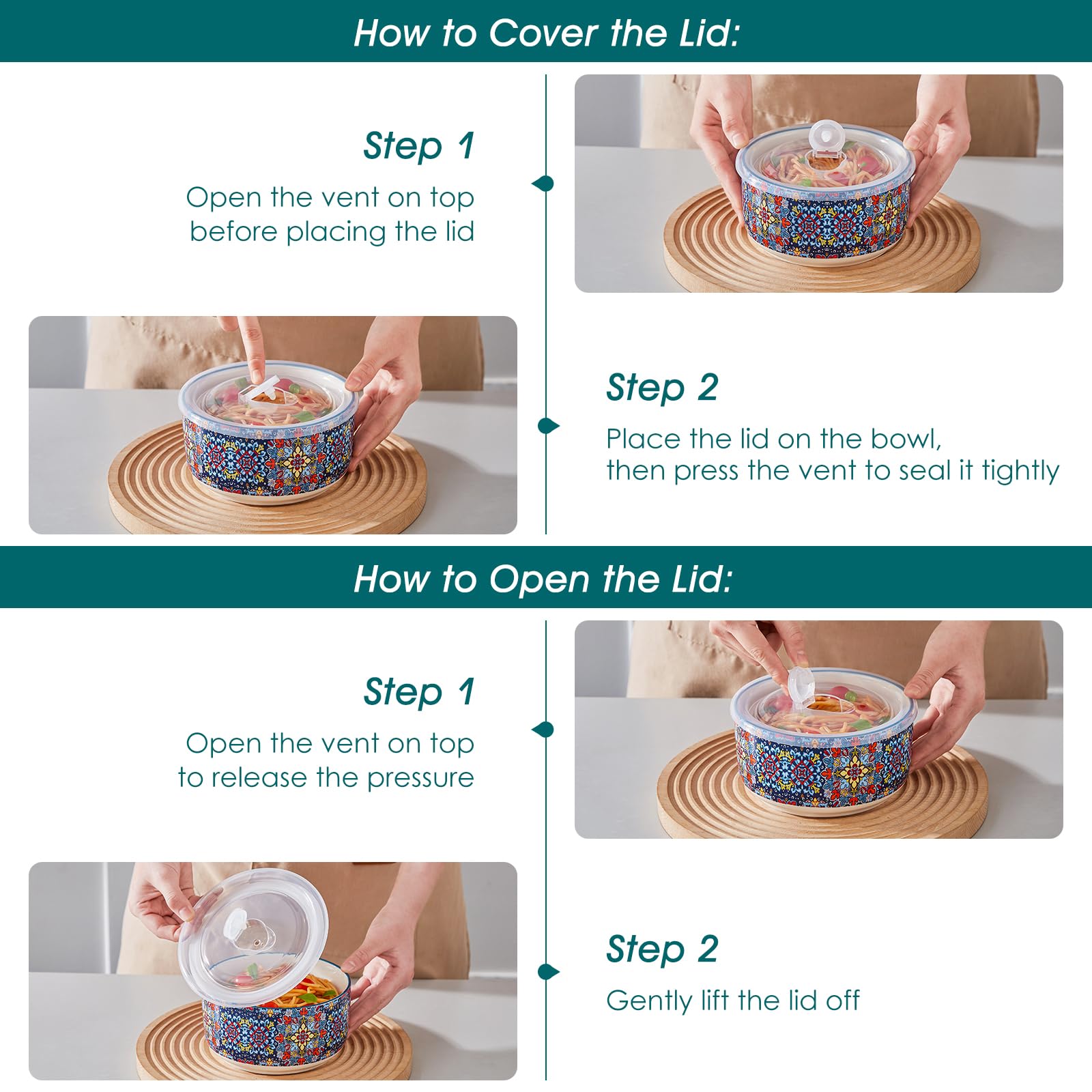 Vancasso SIMI bohemian-pattern bowls add color to table