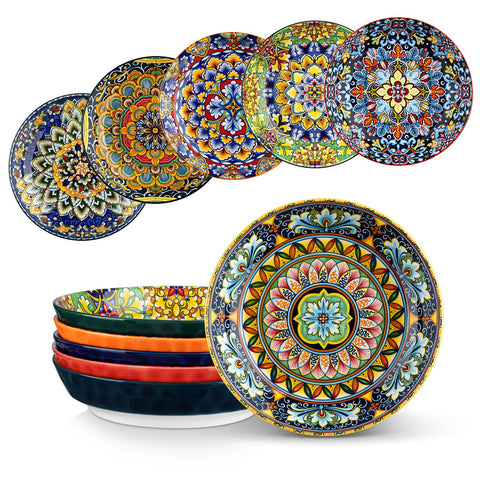 Vancasso Simi pasta bowls 6-set with bold glaze, ideal for hearty servings at home.