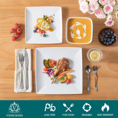 Vancasso Soho square bowl close-up with rounded interior and sturdy rim for soups or salads