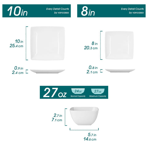 Vancasso Soho square dessert plate close-up ideal for elegant dessert presentation