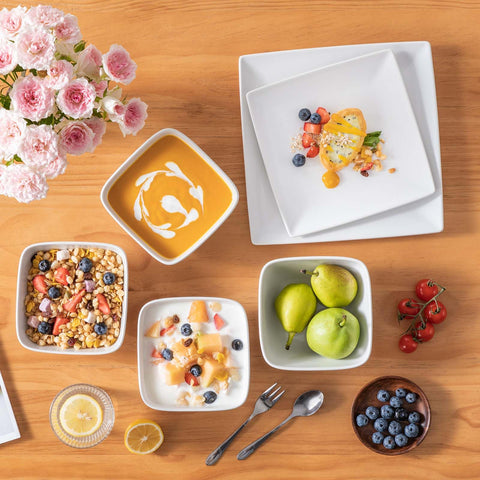 Vancasso Soho square glaze finish highlighting smooth, durable stoneware surface