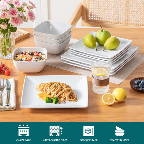 Vancasso Soho square table display showcasing the modern set for four