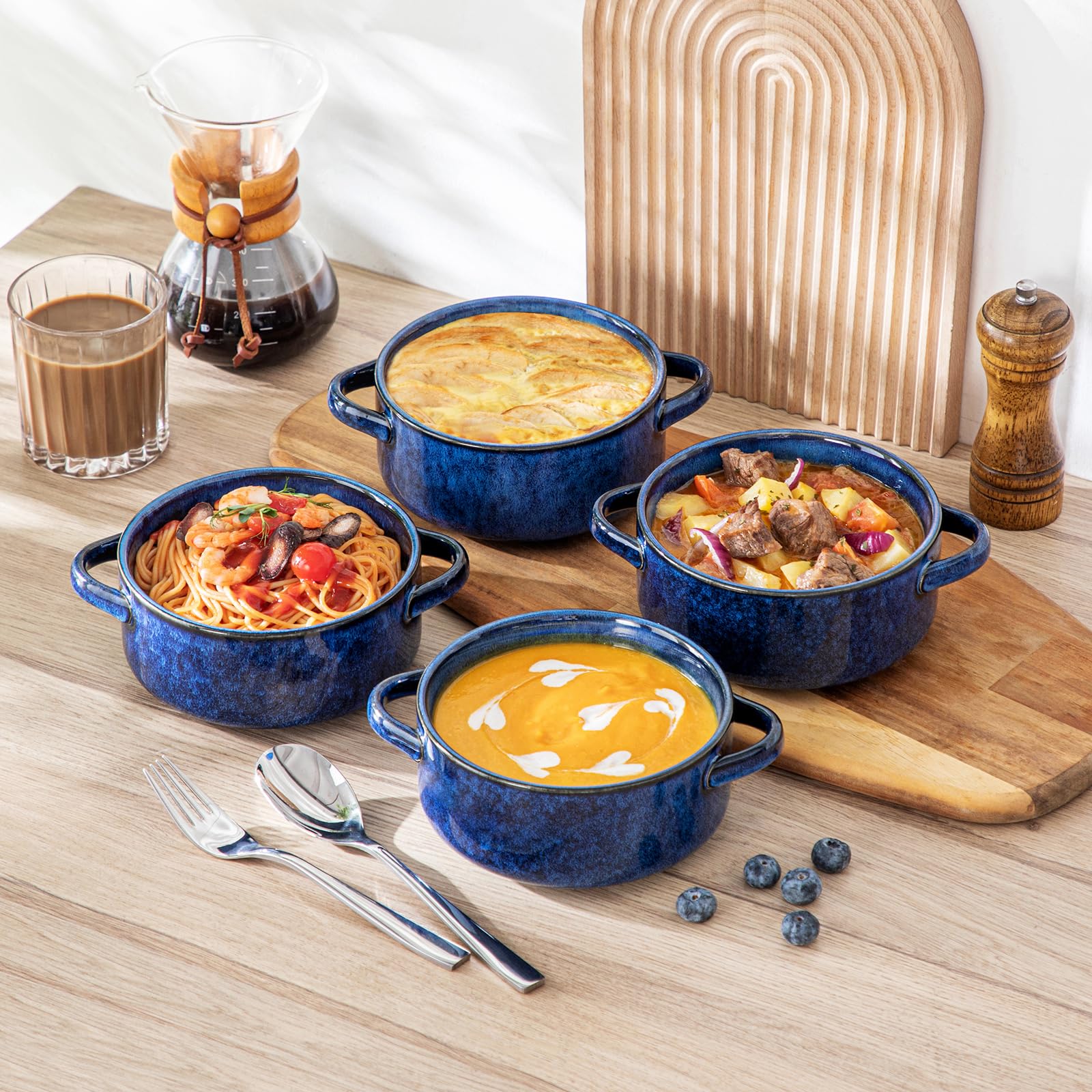 Versatile bowls for soups, chili, biryani, noodles, and more.