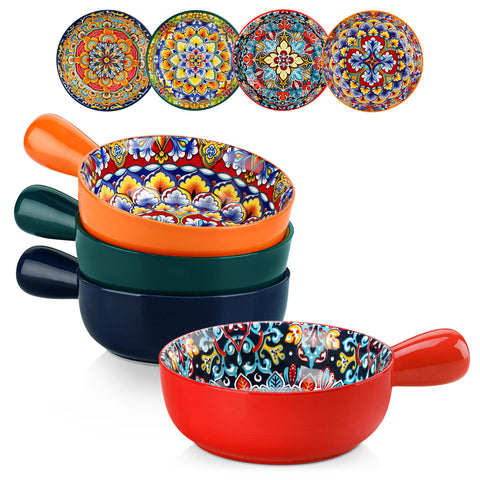 Vancasso soup bowls with handles two holes for drainage and easy cleaning.