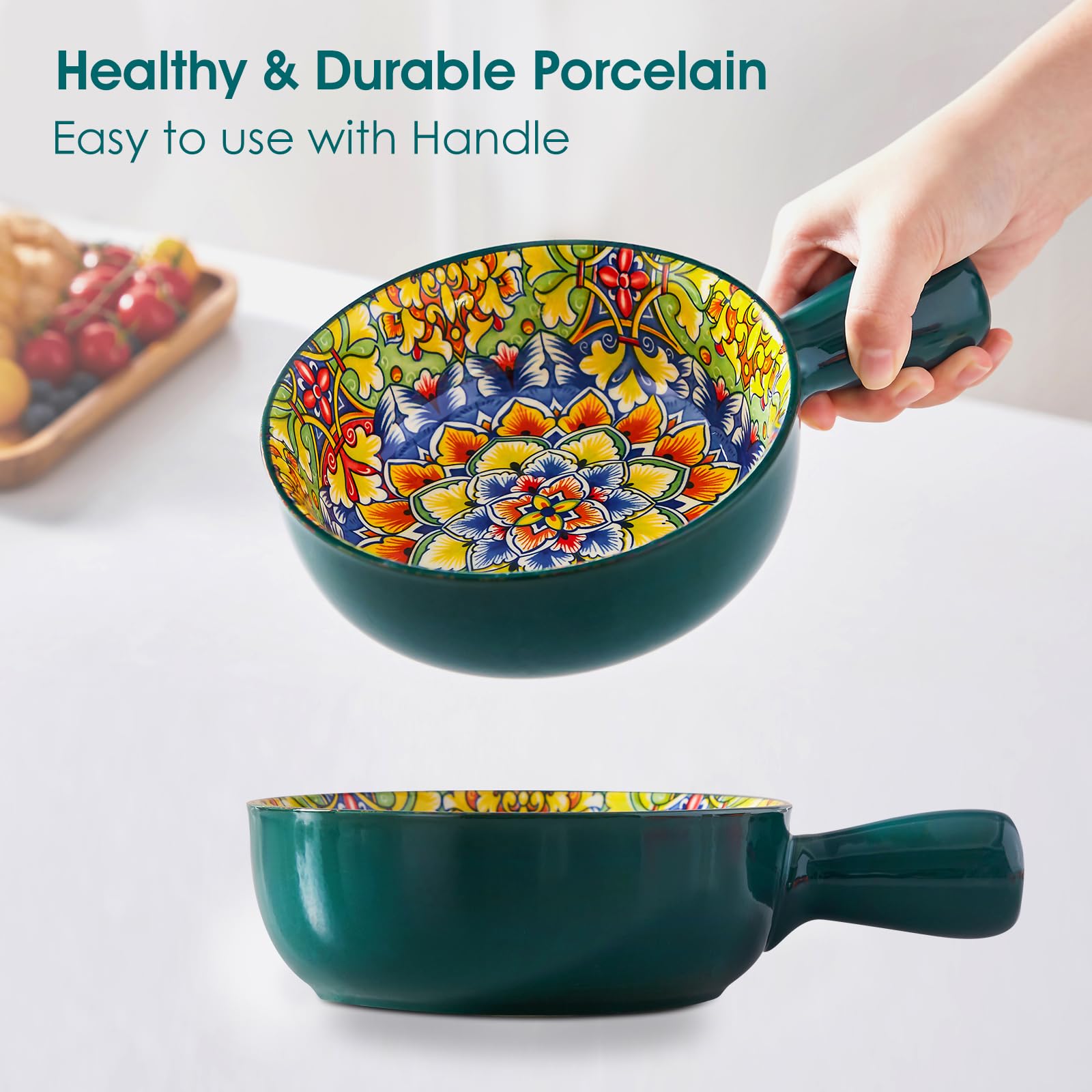Vancasso stackable ceramic bowls save cupboard space.