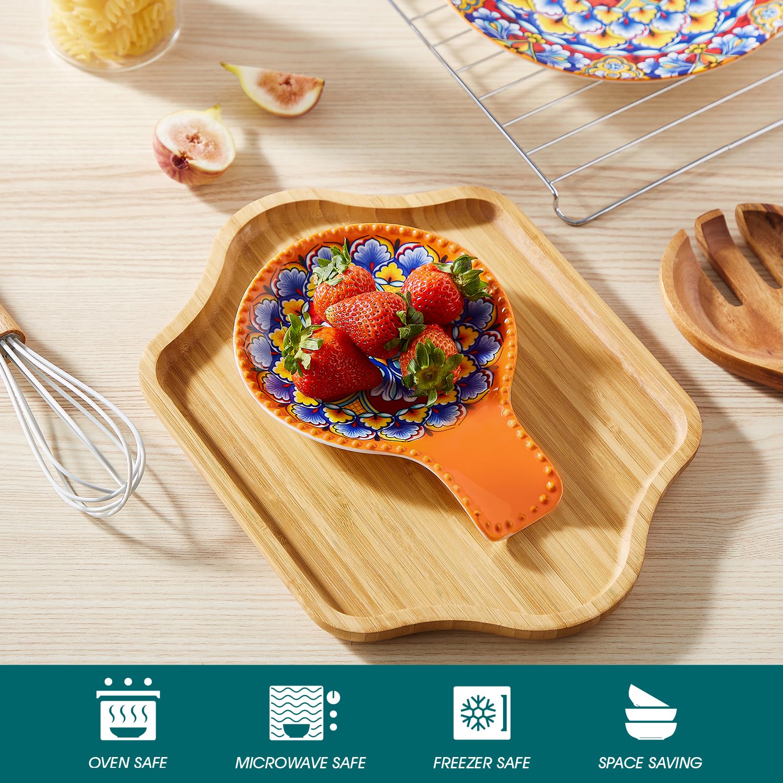 Vancasso lead-free glaze spoon rest ensures safe contact with utensils