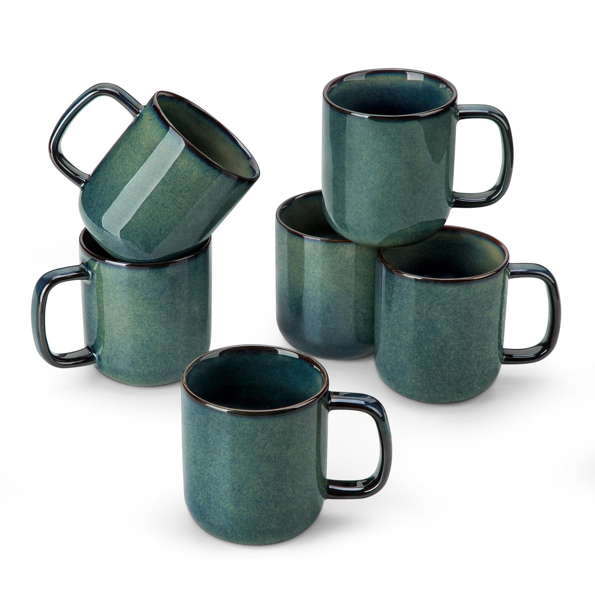 Vancasso STARRY 12 oz green mug front view ideal for latte.
