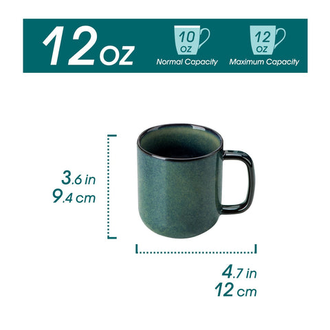Vancasso STARRY green mug side view shows comfortable grip for everyday use.