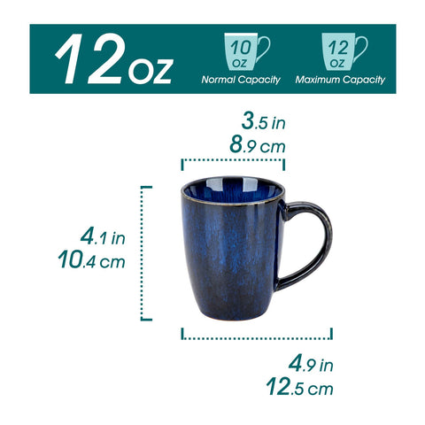 Vancasso STARRY 12oz mugs with wide handles for comfortable gripping