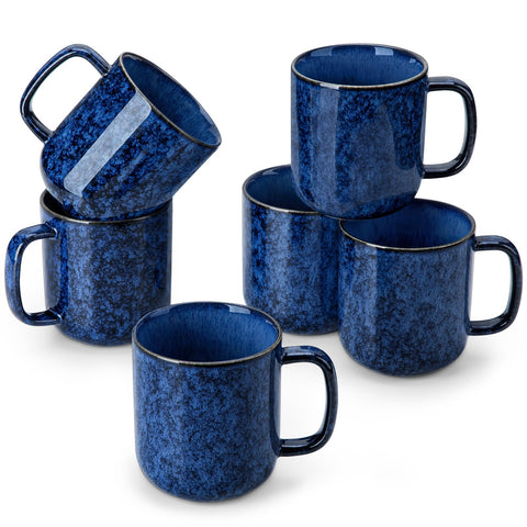 Vancasso STARRY blue coffee mug 6-pack—durable stoneware for everyday coffee.