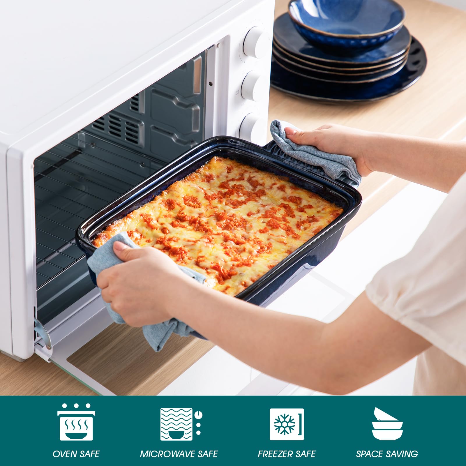 Vancasso Starry blue dishwasher-safe bakeware for easy cleanup