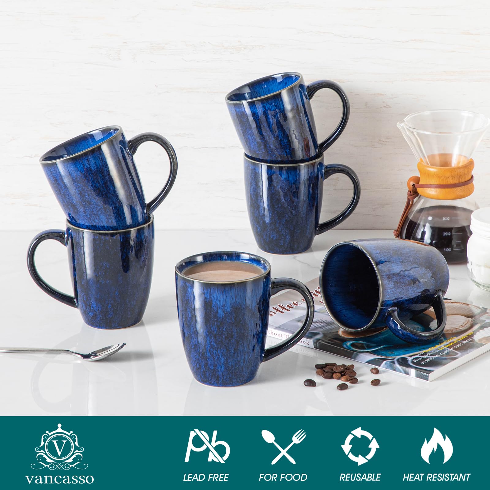 Vancasso STARRY mug with comfortable handle designed for easy gripping.