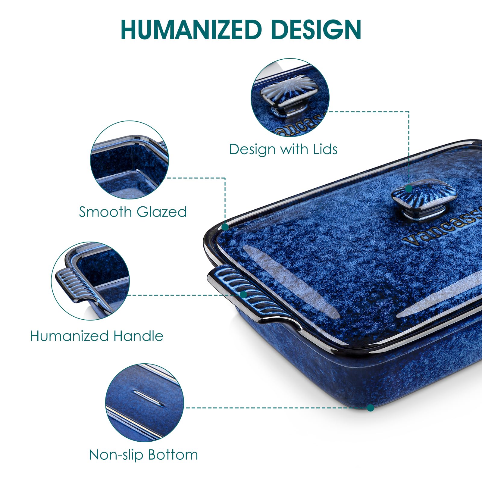 Vancasso Starry blue bakeware safe for oven and microwave