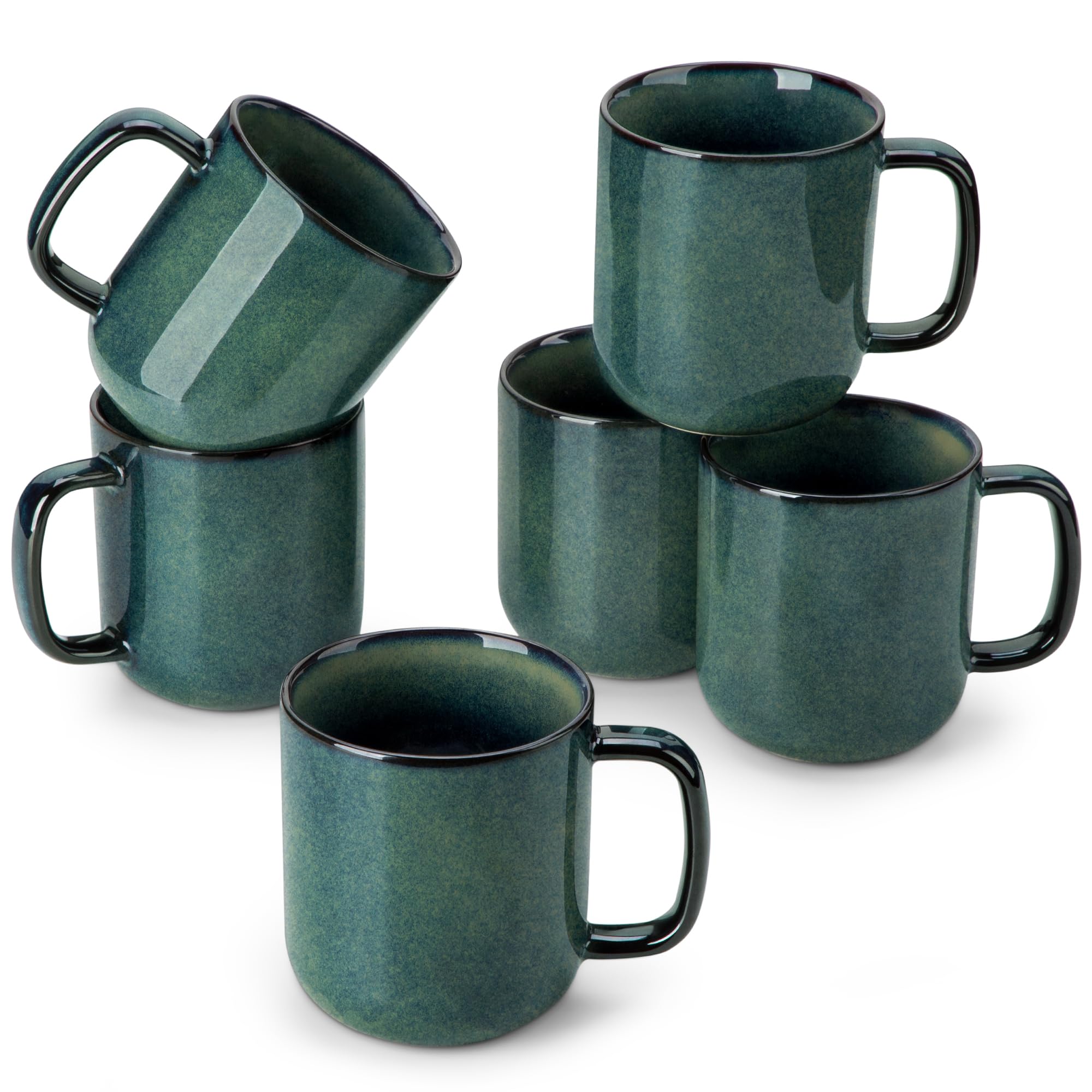 Vancasso Starry 16oz green mug set with generous capacity for hot drinks.