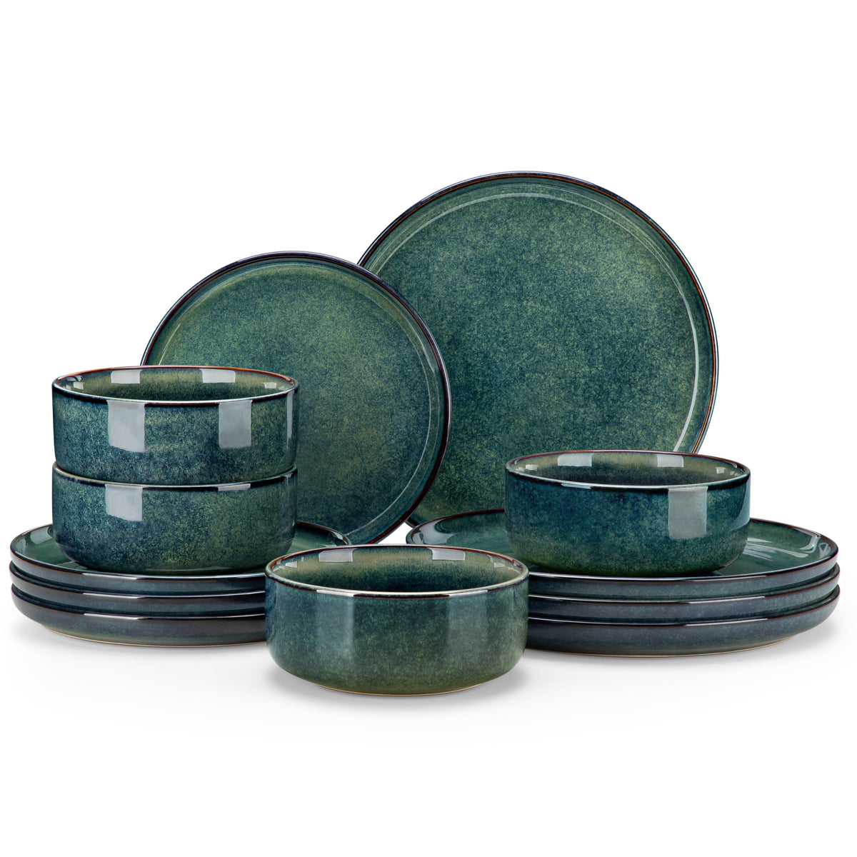 Vancasso Starry dinner plate with green reactive glaze for stylish everyday meals