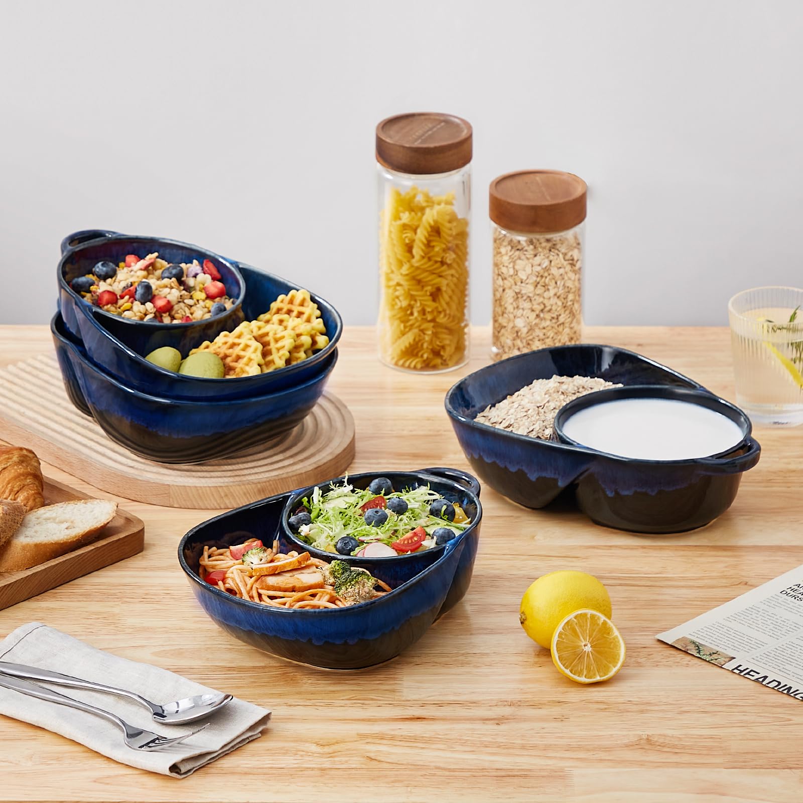 Vancasso Starry glaze blue ceramic with easy-to-clean surface.