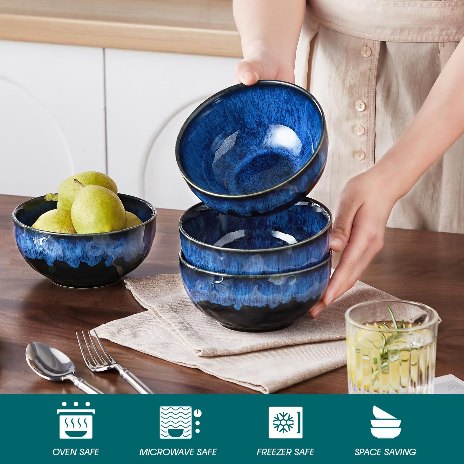 Vancasso Starry glaze detail blue adds artistic flair to table setting