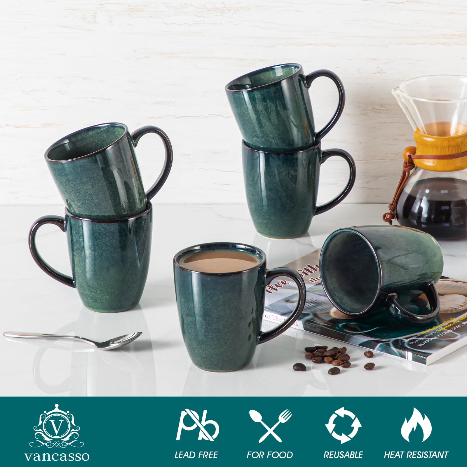 Vancasso STARRY mug shown microwave-safe for quick reheats