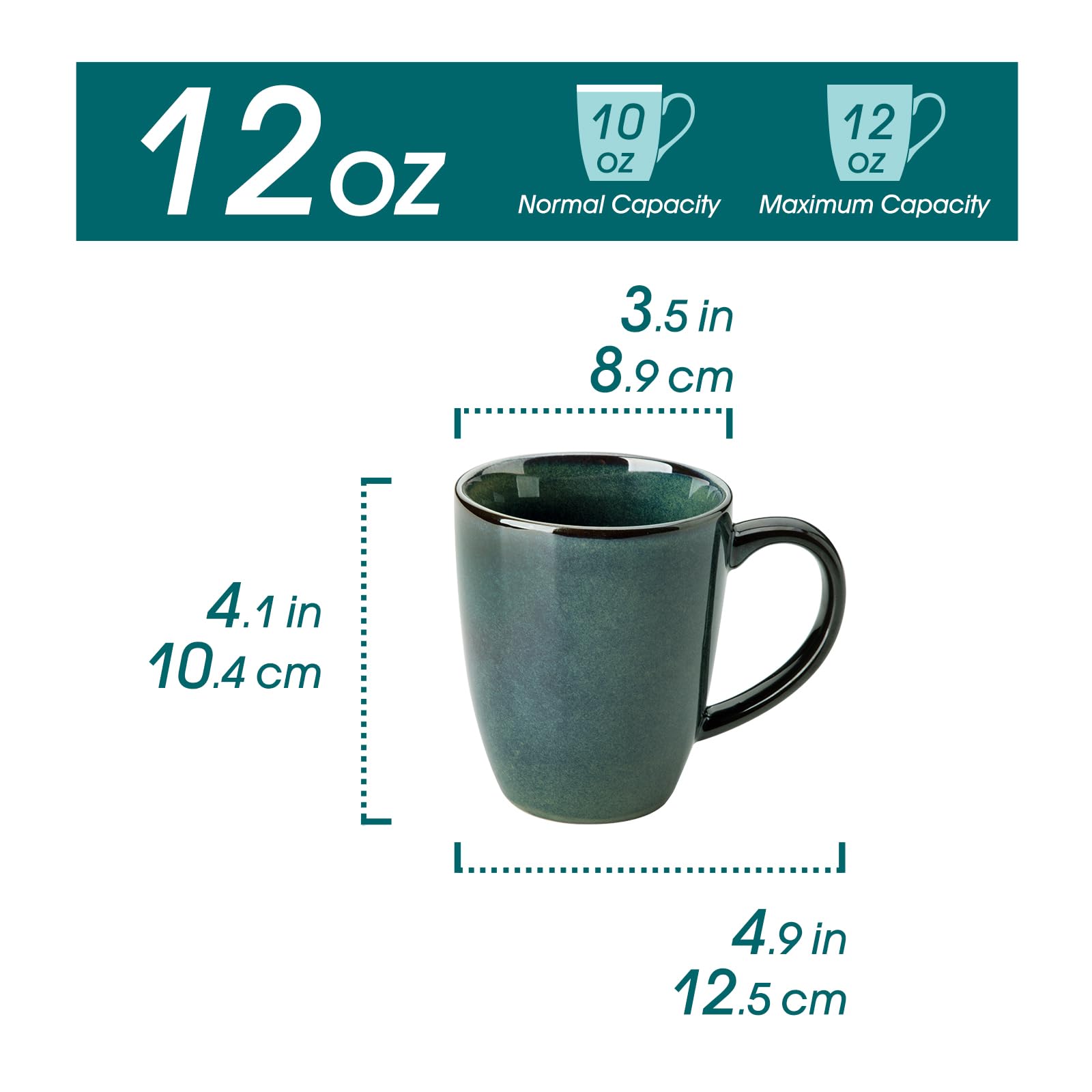 Vancasso STARRY ceramic mug with handle for easy latte or tea