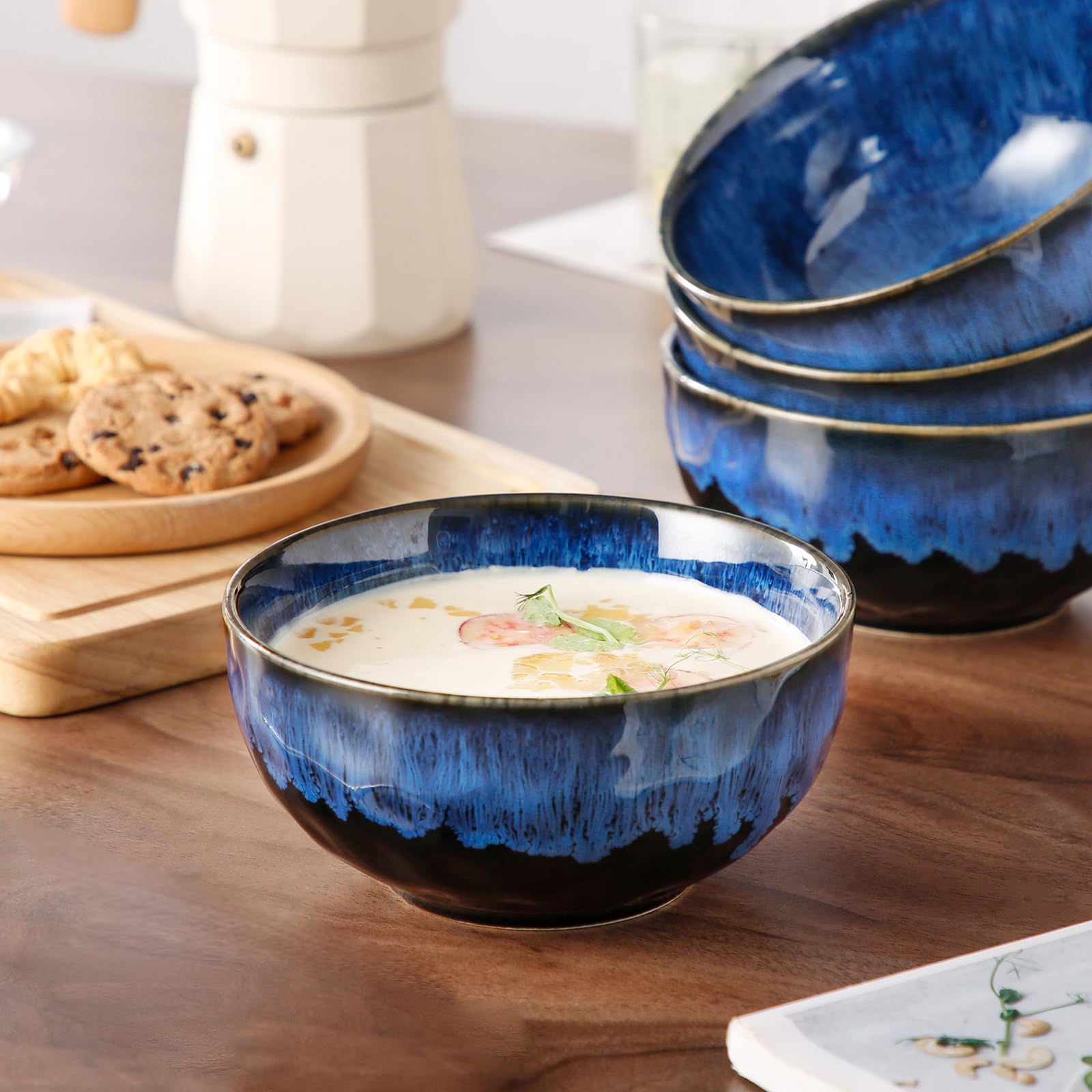 Vancasso Starry lead-free ceramic bowls blue non-reactive tableware