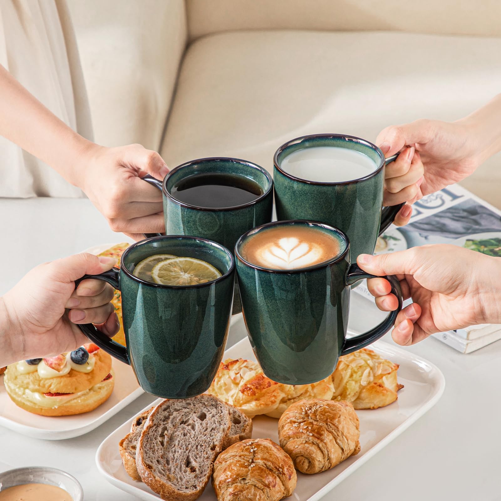 Vancasso Starry minimalist green finish adds refined style to any table.