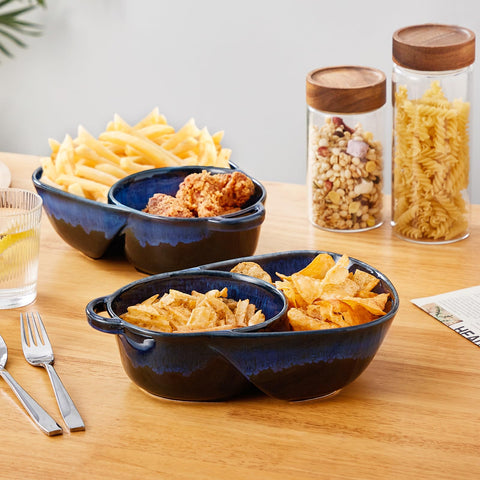 Vancasso Starry robust design blue bowl emphasizing durable construction.