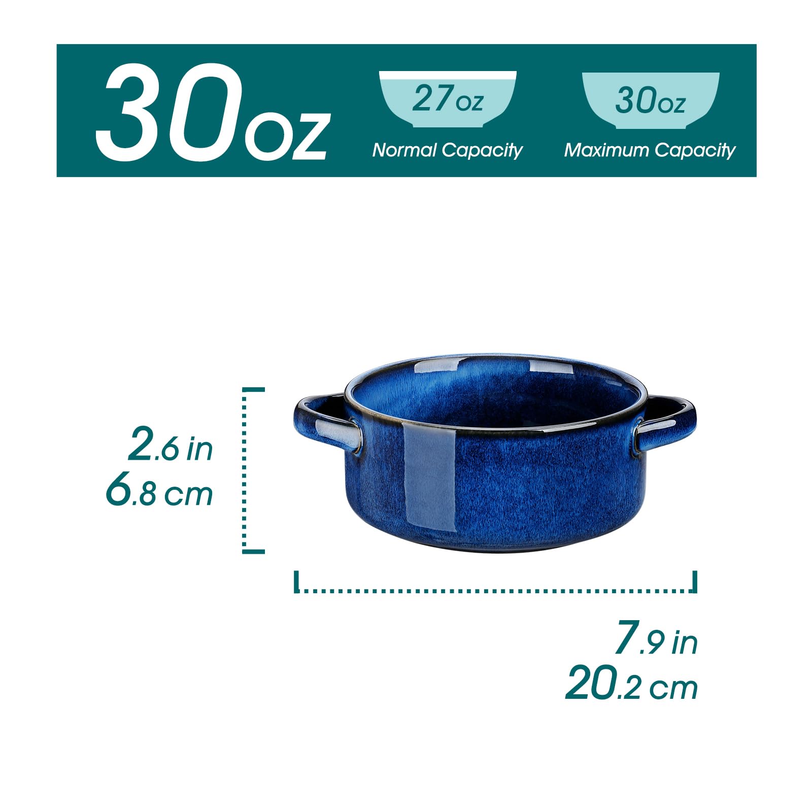 Vancasso bowls with double handles stay cool when serving hot soups.