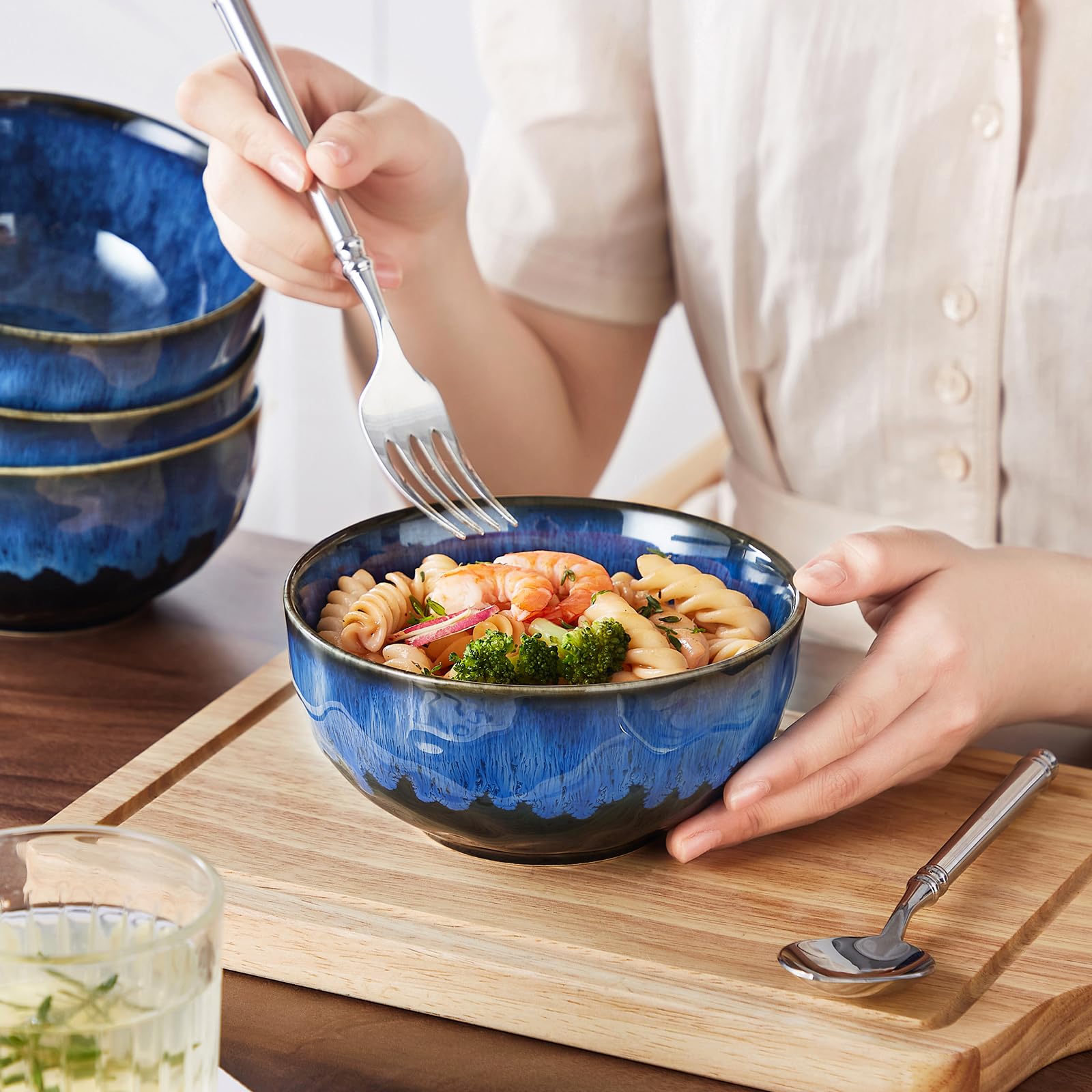 Vancasso Starry stackable bowls blue saves space and simplifies storage