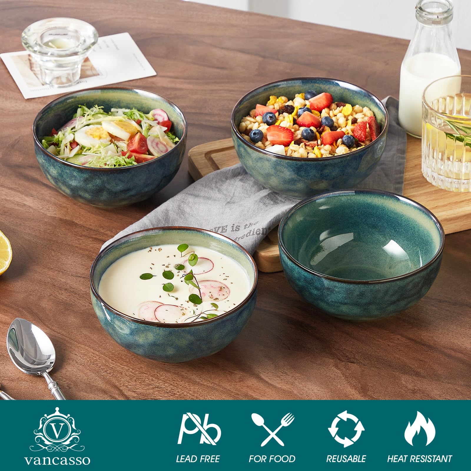 Stackable Starry bowls by Vancasso shown for space-saving storage